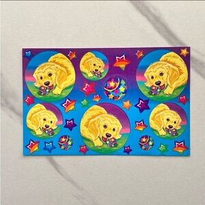 VTG Lisa Frank Casey puppy playtime 1/2 sticker sheet